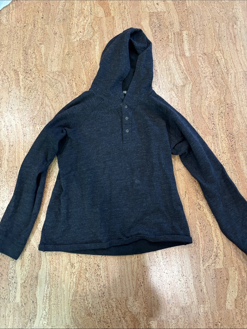 Nau Women's Hooded Henley Sweatshirt - Charcoal